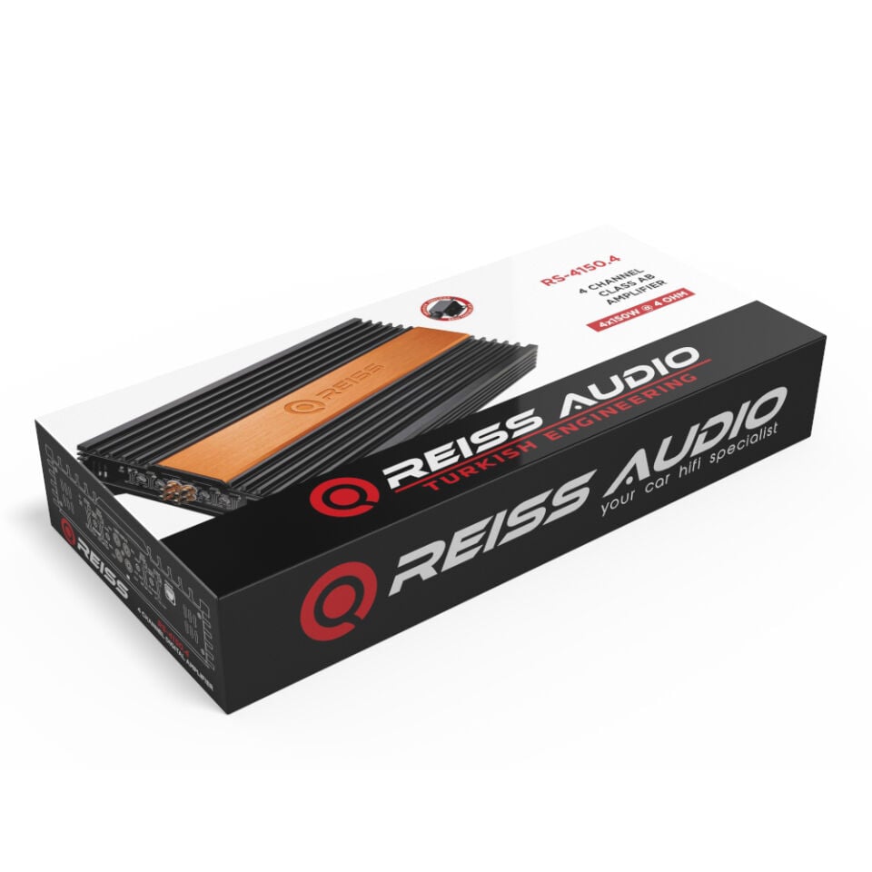 Reiss Audio RS-4150.4 AB Class 150.4 RMS 4 Kanal Midrange Amfisi